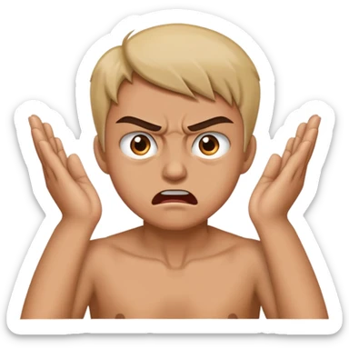 emoji of someone holding their neck with both hands and wanting to kill themselves and being angry and having their eyes up or squinting (nothing intentional, just a joke) sticker
