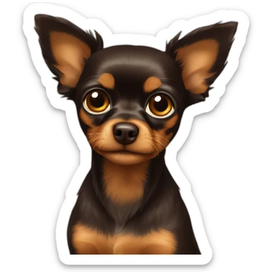Russian-toy-terrier-full-brown-hairy sticker