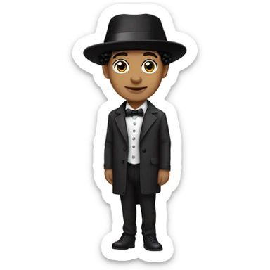 lightskin boy with black hair big eyebrows hat with monopoly guy on the hat  sticker