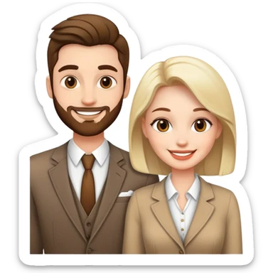 smiling couple in stylish outfits sticker