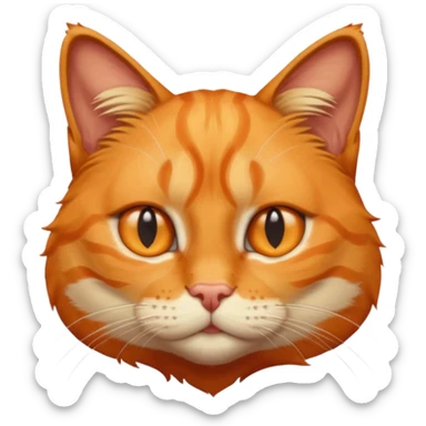 orange cat missing his right eye sticker