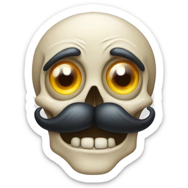 Skull With Eyeballs and moustache sticker