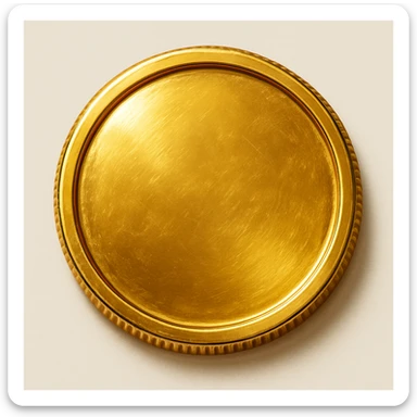 realistic emoji of a gold coin, shiny, lifelike, photorealistic sticker