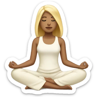 Blonde meditating  sticker