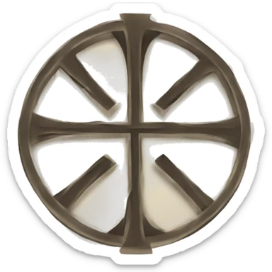 circle with triple tau cross inside sticker