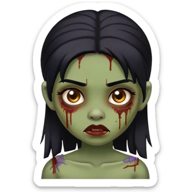 girl Zumbi with black hair sticker