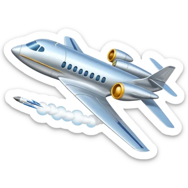 A plane which is flying in left direction sticker