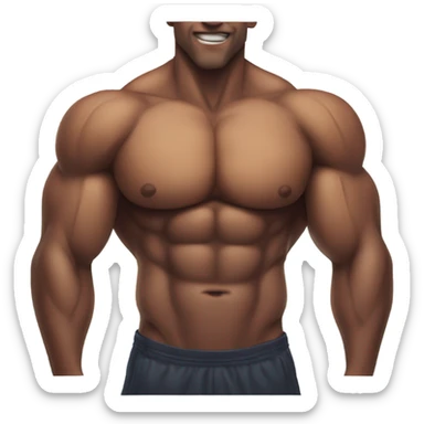 pumped up chest from gym sticker