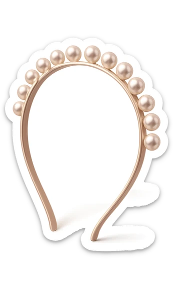 pink pearl headband, elegant and modern sticker