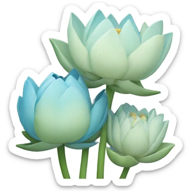 Two blue lotus flowers sticker