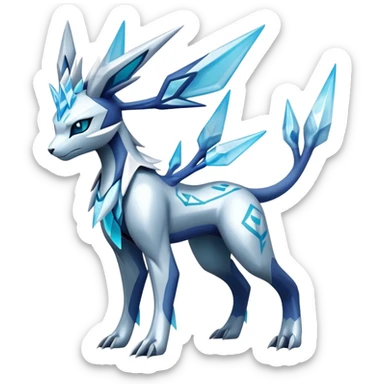 Futuristic Kyurem-Glaceon-dialga-suicune-hybrid, full body sticker