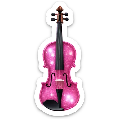 Pink glitter violin  sticker