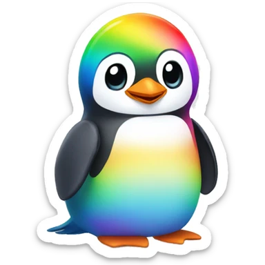 rainbow penguin sticker