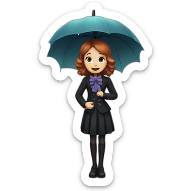 Umbrella girl haunted mansion sticker