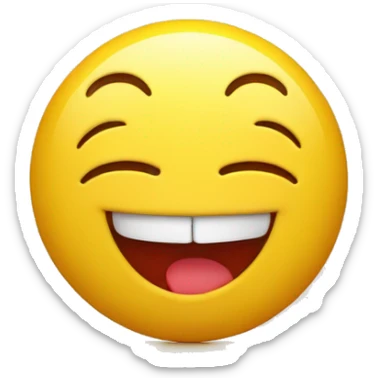 yellow color laughing emoji with red heart eyes and smiling sticker