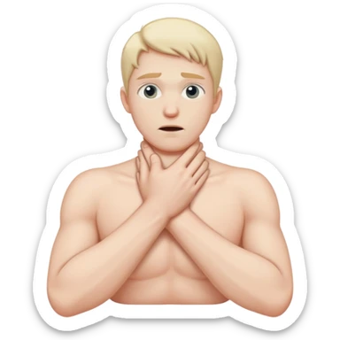 hands crossed neck choke  sticker