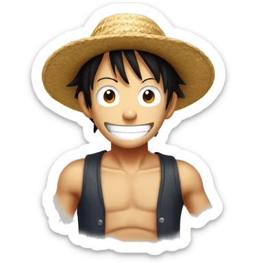 Luffy with straw hat sticker