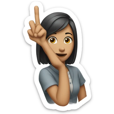 A girl flipping someone off sticker