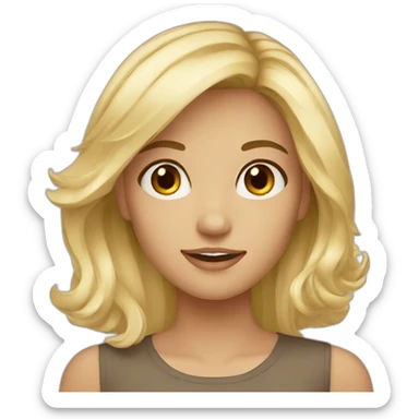 beautiful blond girl brown eyes sticker