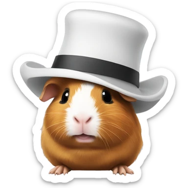 guinea pig with a hat sticker