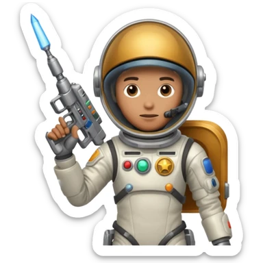 space cowboy with gun sticker