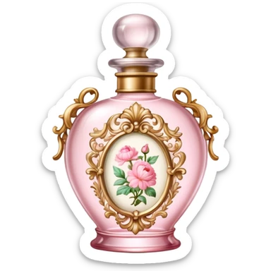 vintage rococo light pink perfume  sticker