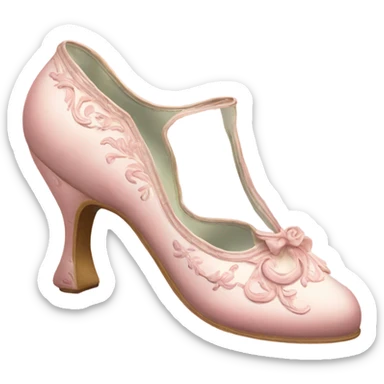 vintage rococo light pink heel shoes  sticker