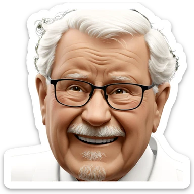 smiling old man portrait sticker