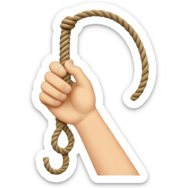 hand letting go a rope fall sticker