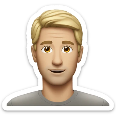 white man with dark hair, slight stubble, small golden earring on his left ear sticker