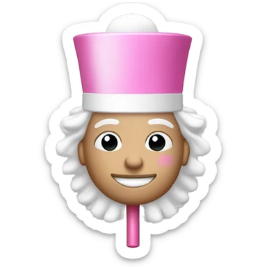Pink nutcracker full body with white hair and hat sticker