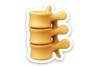 rappresenta con 3 emoji stile iphone di un piccolo tratto di spina dorsale, iperealistico 4k sticker