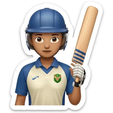 Person playing cricket  sticker