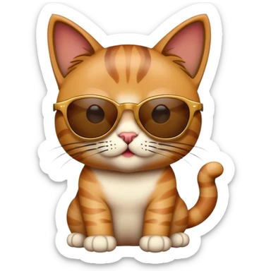 Cat with sunglasses in hawaii sticker
