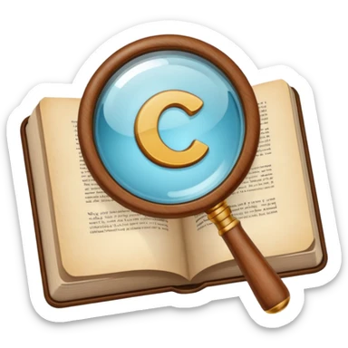 Magnifying glass with a book sticker