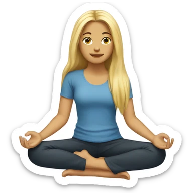 Blonde girl longhair meditation  sticker