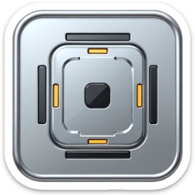 A futuristic microchip emoji made of polished silver chrome, minimal circuit details, smooth metallic surface, soft lighting, iOS emoji style, centered, clean white background sticker