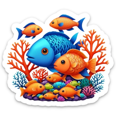 A colorful coral piece surrounded by tiny fish.


























































 sticker