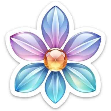 Sparkly glossy Pastel  glass crystal flower  sticker