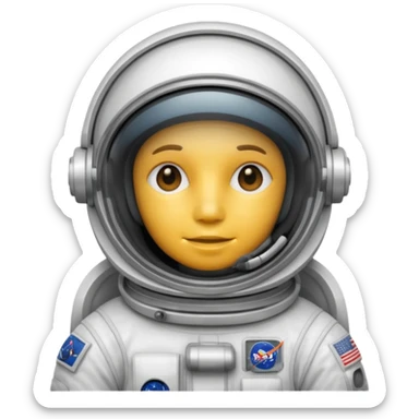 Astronaut helmet with White fiberglass material with subtle panel lines. sticker