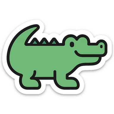 A green crocodile sticker
