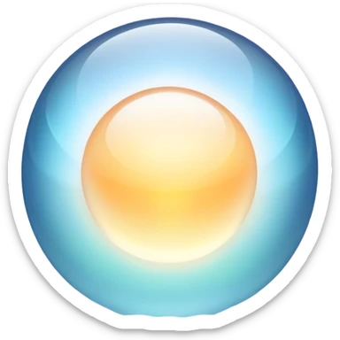 Minimalist ethereal glowing orb with soft subtle waves radiating outward, gentle floating aura, elegant and minimal sticker