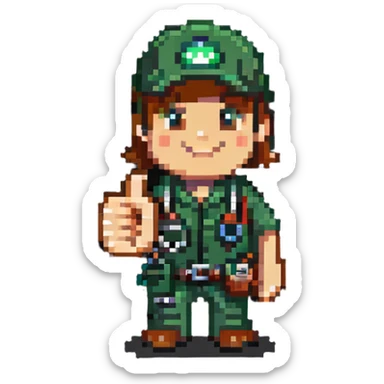 NOC technician giving a thumbs up sticker