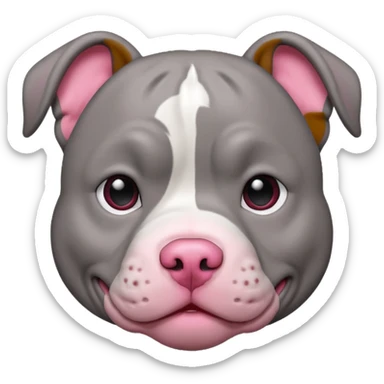 gray pitbull with pink nose  sticker