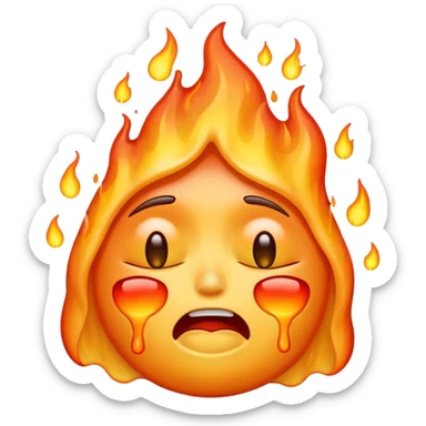 I want an emoji that is crying, melting, on fire. sticker