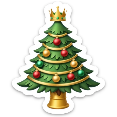 Christmas tree with a crown sticker