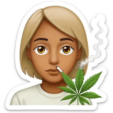 Crack head smoking weed sticker