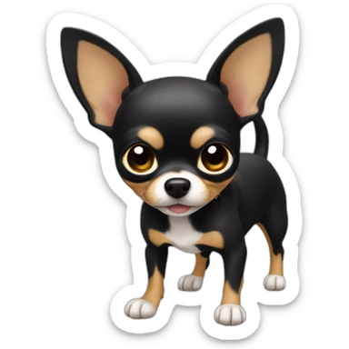 chihuahua negro moviendo rabo sticker