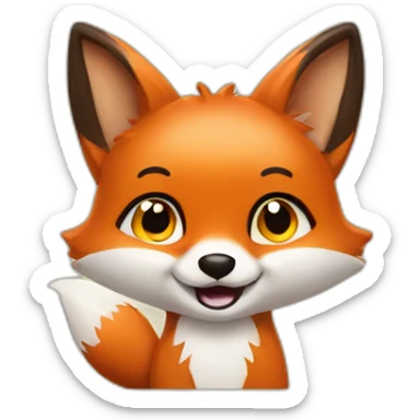 cute little fox thumbs up sticker
