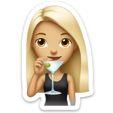Blonde girl drinking a martini sticker